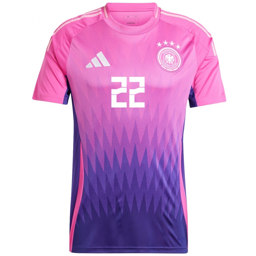 Niño Camiseta Alemania Jule Brand #22 Rosado Morado 2ª Equipación 24-26 La Camisa