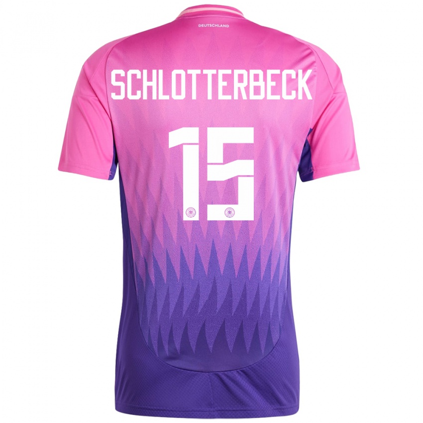 Niño Camiseta Alemania Nico Schlotterbeck #15 Rosado Morado 2ª Equipación 24-26 La Camisa