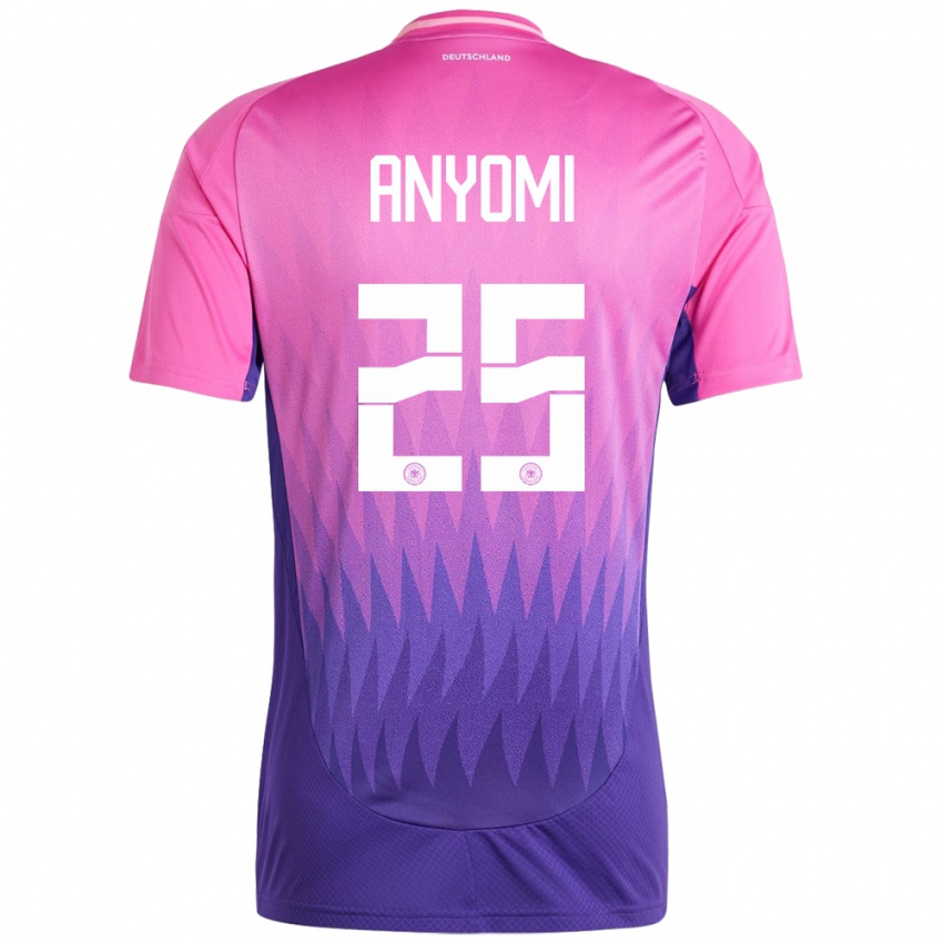 Niño Camiseta Alemania Nicole Anyomi #25 Rosado Morado 2ª Equipación 24-26 La Camisa