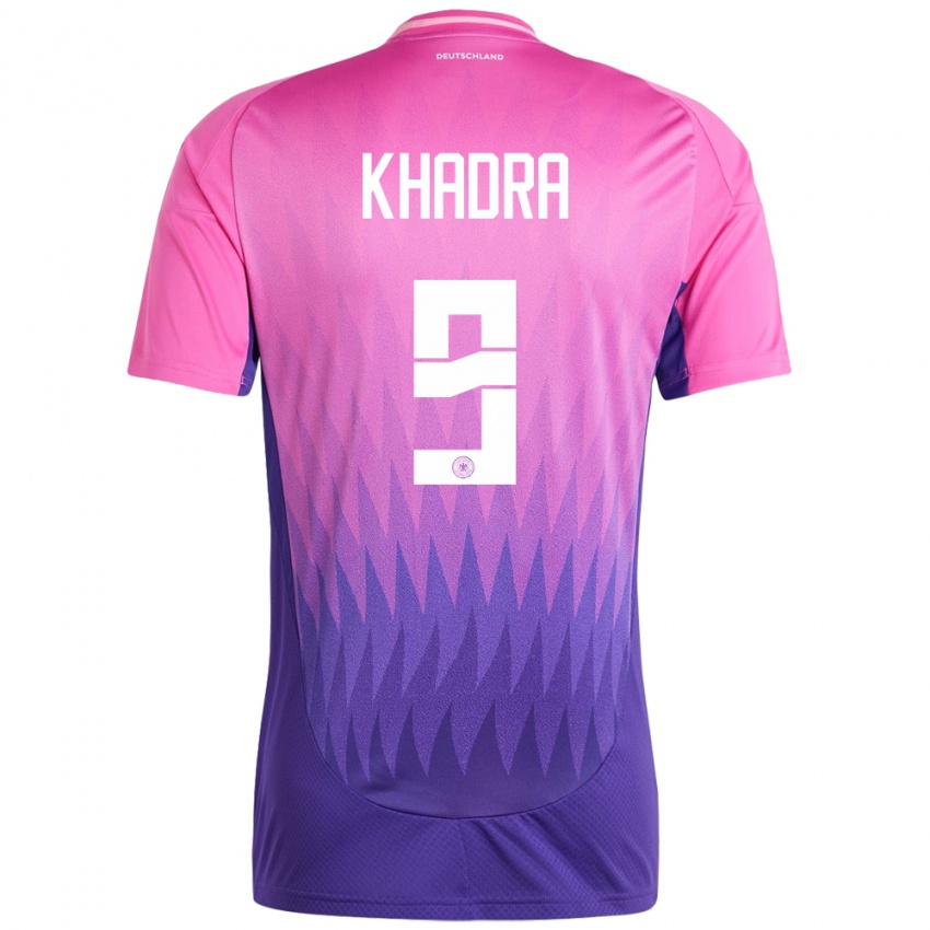 Niño Camiseta Alemania Reda Khadra #9 Rosado Morado 2ª Equipación 24-26 La Camisa