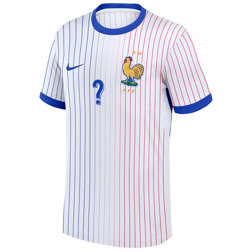 Niño Camiseta Francia Su Nombre #0 Blanco 2ª Equipación 24-26 La Camisa