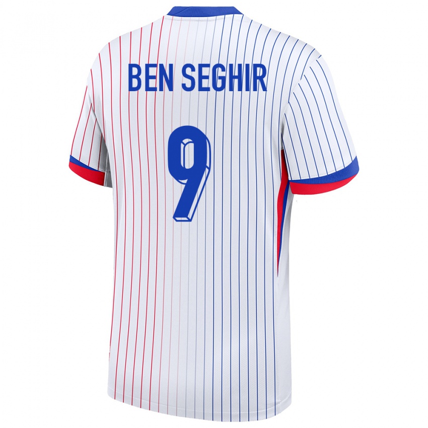 Niño Camiseta Francia Salim Ben Seghir #9 Blanco 2ª Equipación 24-26 La Camisa