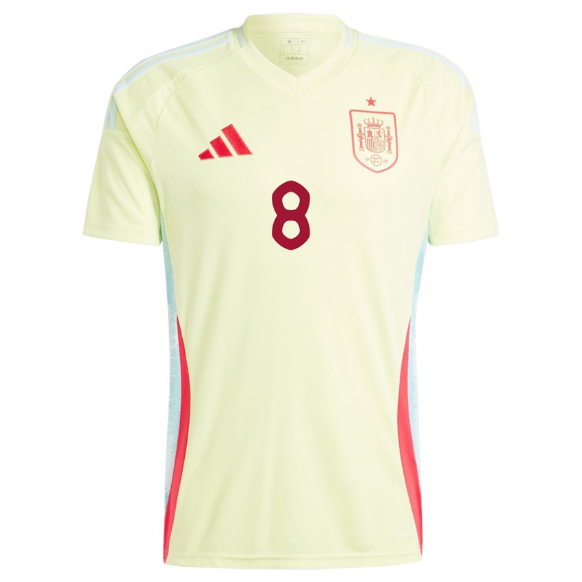 Niño Camiseta España Dani Perez #8 Amarillo 2ª Equipación 24-26 La Camisa