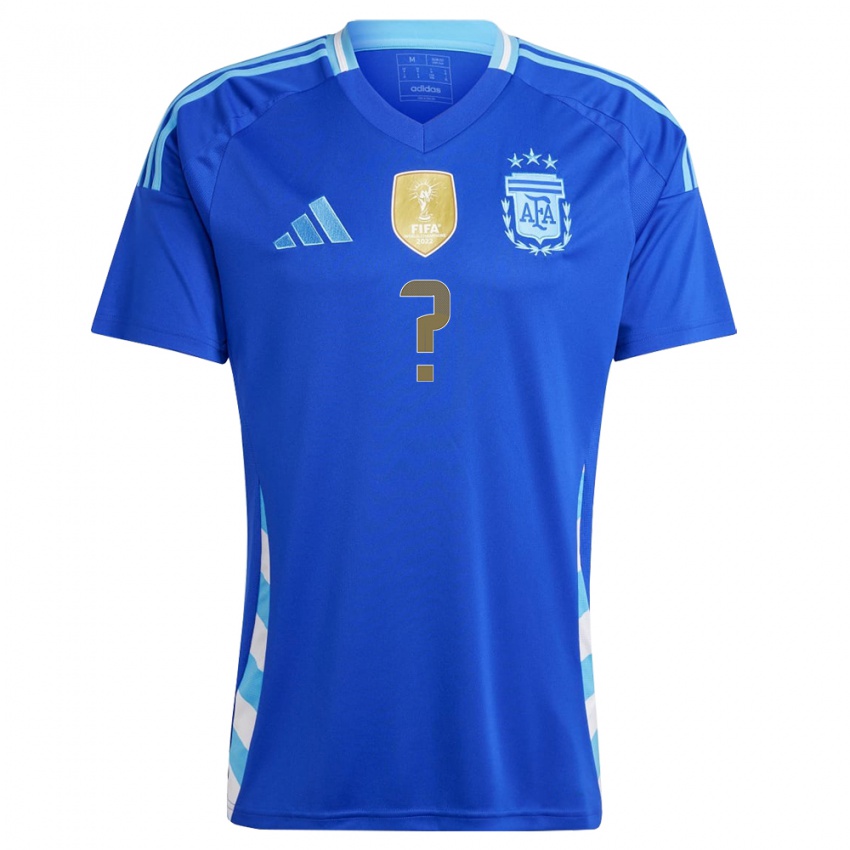 Niño Camiseta Argentina Su Nombre #0 Azul 2ª Equipación 24-26 La Camisa