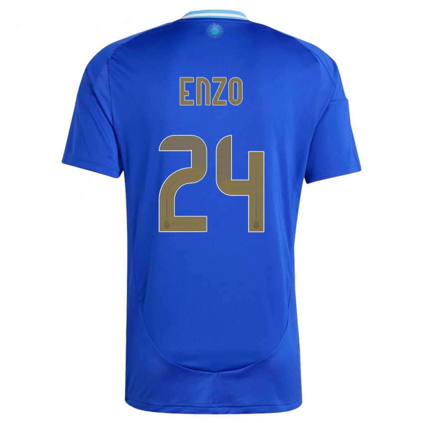 Niño Camiseta Argentina Enzo Fernandez #24 Azul 2ª Equipación 24-26 La Camisa