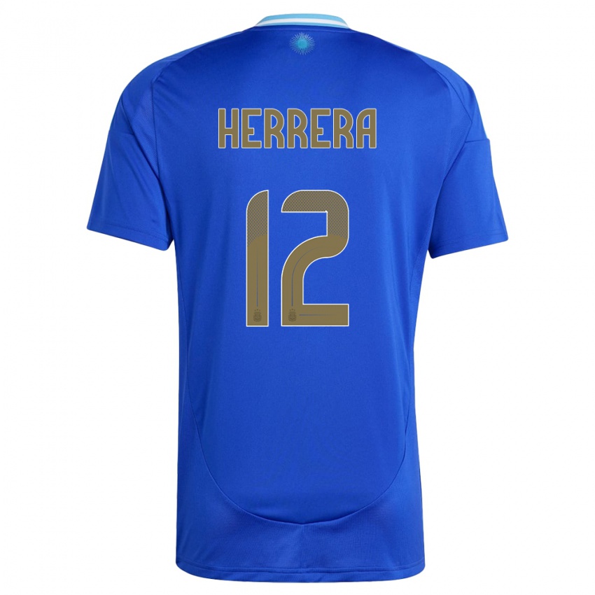 Niño Camiseta Argentina Franco Herrera #12 Azul 2ª Equipación 24-26 La Camisa