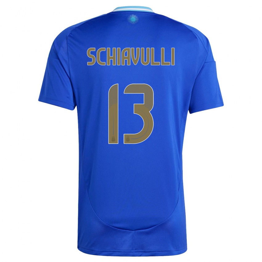 Niño Camiseta Argentina Thiago Schiavulli #13 Azul 2ª Equipación 24-26 La Camisa