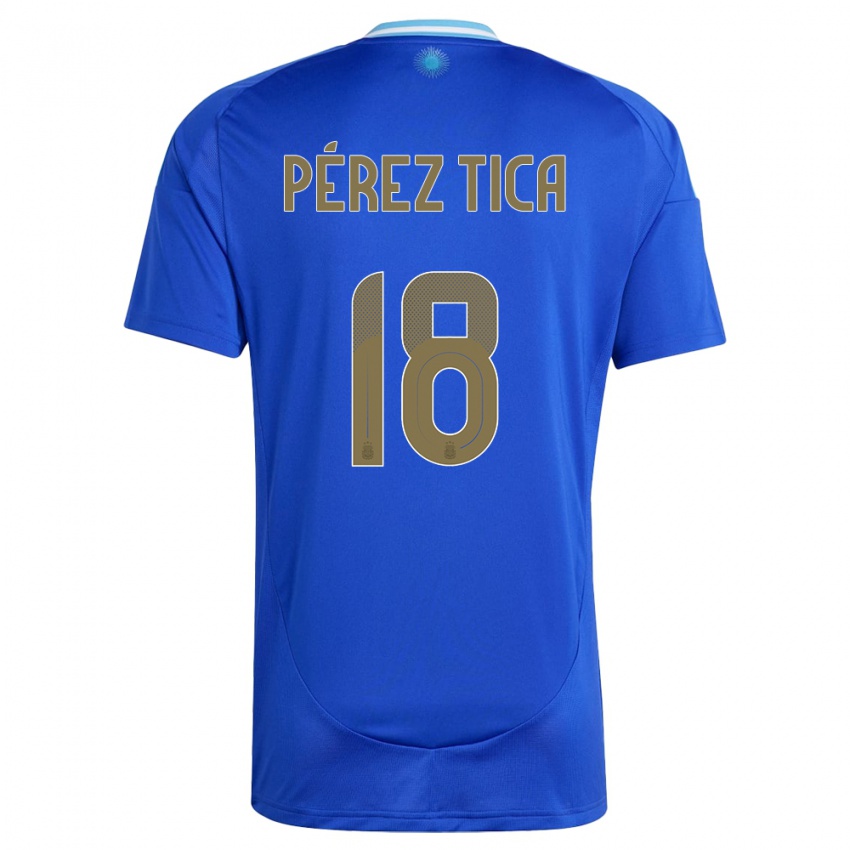 Niño Camiseta Argentina Jeremias Perez Tica #18 Azul 2ª Equipación 24-26 La Camisa