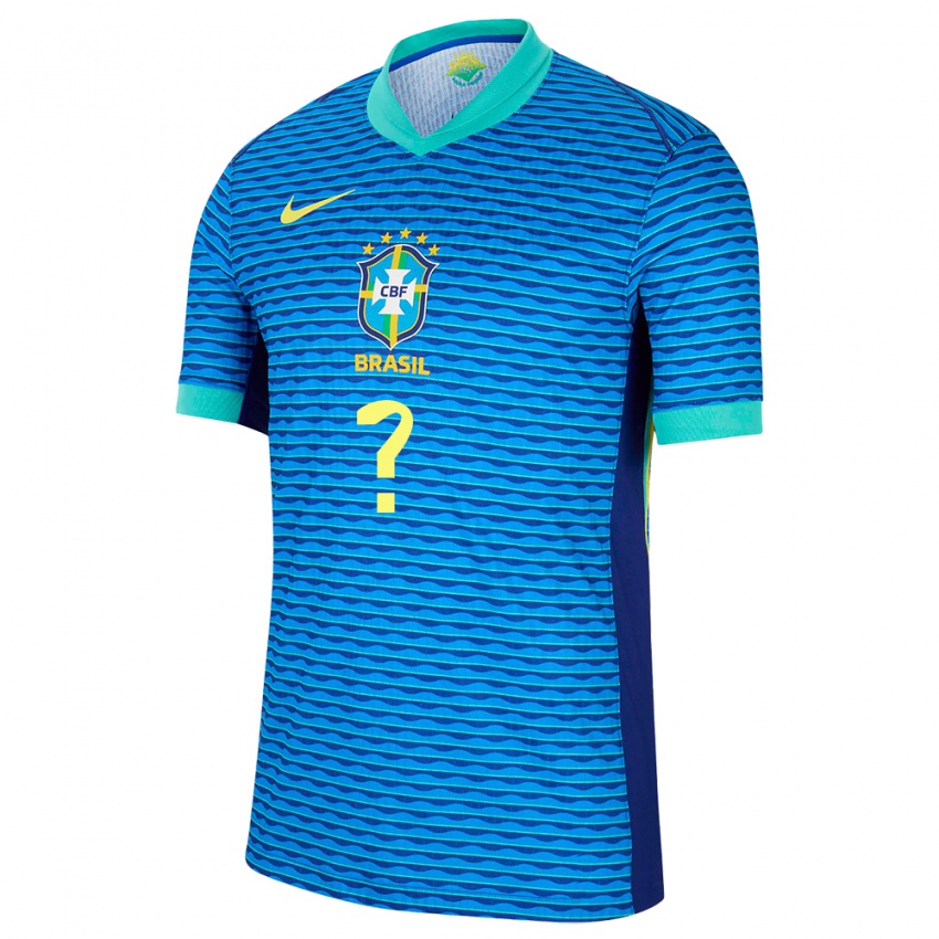 Niño Camiseta Brasil Su Nombre #0 Azul 2ª Equipación 24-26 La Camisa