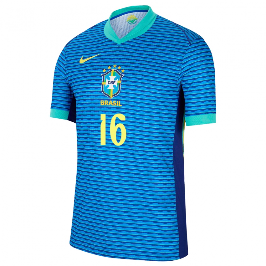 Niño Camiseta Brasil Renan Lodi #16 Azul 2ª Equipación 24-26 La Camisa