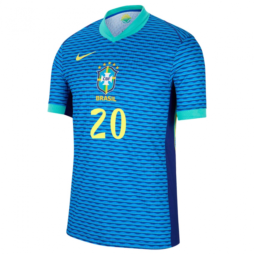 Niño Camiseta Brasil Vinicius Junior #20 Azul 2ª Equipación 24-26 La Camisa