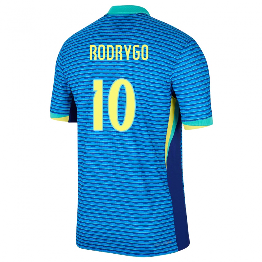 Niño Camiseta Brasil Rodrygo #10 Azul 2ª Equipación 24-26 La Camisa