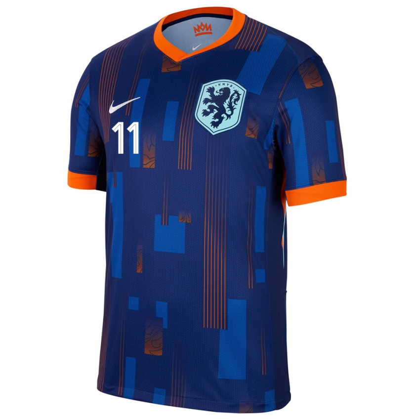 Niño Camiseta Países Bajos Cody Gakpo #11 Azul 2ª Equipación 24-26 La Camisa