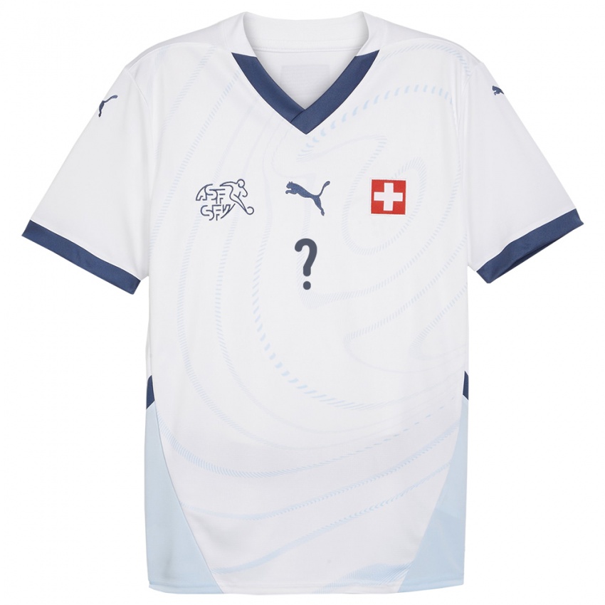 Niño Camiseta Suiza Su Nombre #0 Blanco 2ª Equipación 24-26 La Camisa