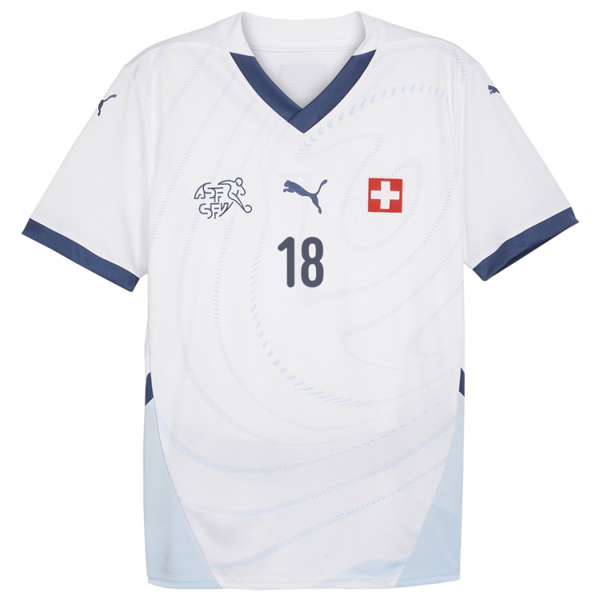 Niño Camiseta Suiza Admir Mehmedi #18 Blanco 2ª Equipación 24-26 La Camisa