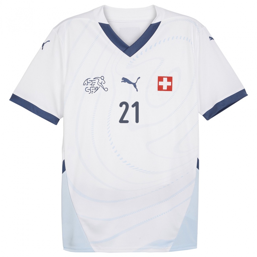 Niño Camiseta Suiza Jonas Omlin #21 Blanco 2ª Equipación 24-26 La Camisa