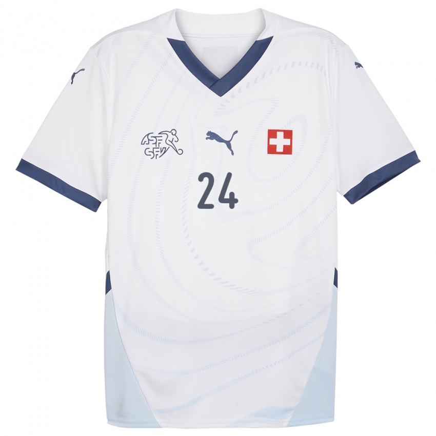 Niño Camiseta Suiza Becir Omeragic #24 Blanco 2ª Equipación 24-26 La Camisa