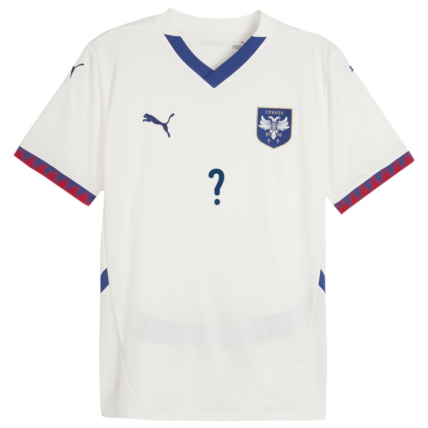 Niño Camiseta Serbia Su Nombre #0 Blanco 2ª Equipación 24-26 La Camisa