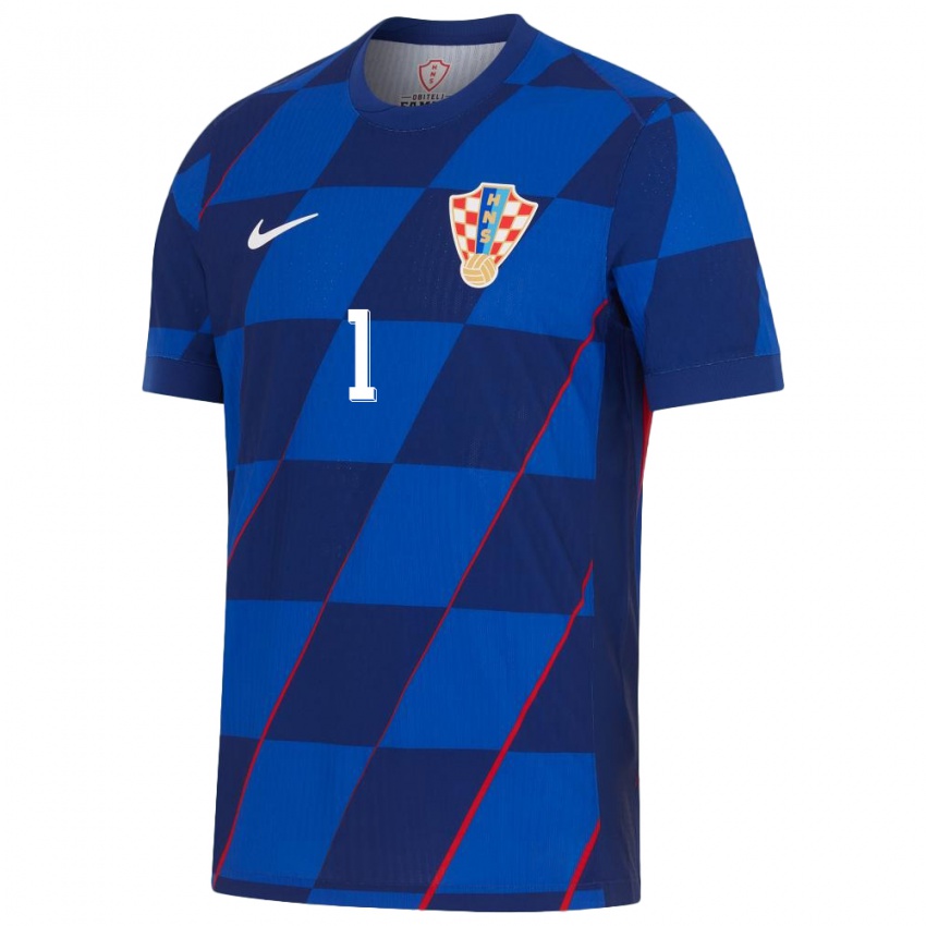 Niño Camiseta Croacia Dominik Livakovic #1 Azul 2ª Equipación 24-26 La Camisa