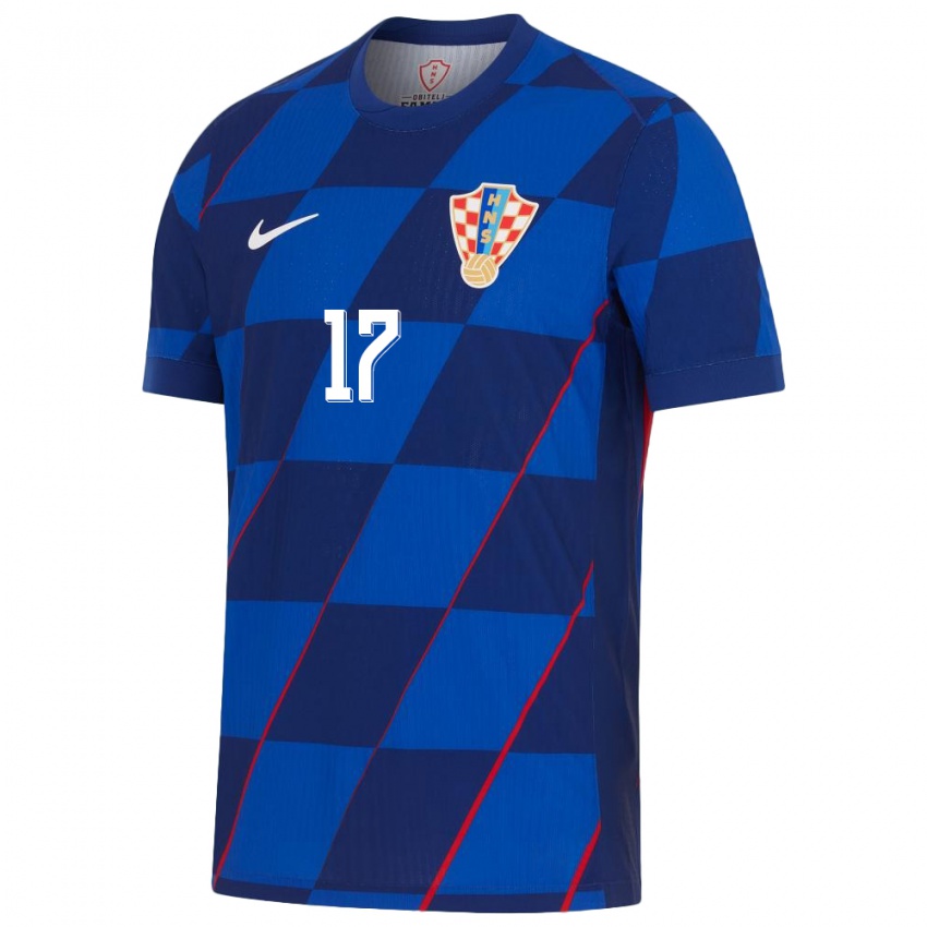 Niño Camiseta Croacia Jakov Anton Vasilj #17 Azul 2ª Equipación 24-26 La Camisa