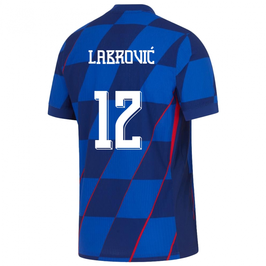 Niño Camiseta Croacia Nediljko Labrovic #12 Azul 2ª Equipación 24-26 La Camisa