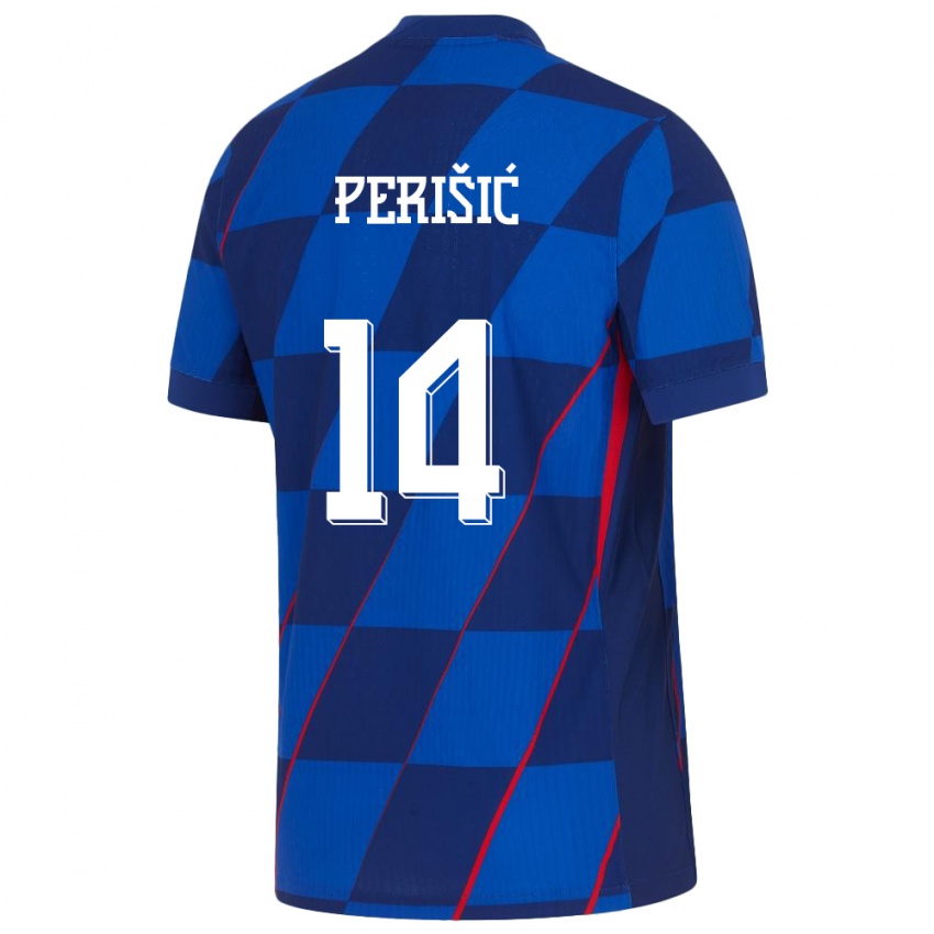 Niño Camiseta Croacia Ivan Perisic #14 Azul 2ª Equipación 24-26 La Camisa