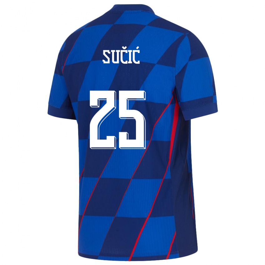 Niño Camiseta Croacia Luka Sucic #25 Azul 2ª Equipación 24-26 La Camisa