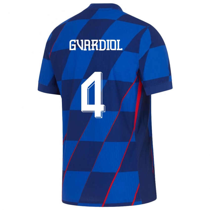 Niño Camiseta Croacia Josko Gvardiol #4 Azul 2ª Equipación 24-26 La Camisa