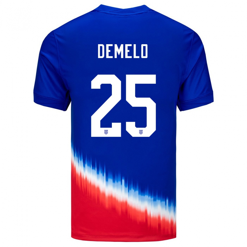 Niño Camiseta Estados Unidos Savannah Demelo #25 Azul 2ª Equipación 24-26 La Camisa