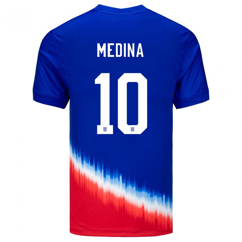 Niño Camiseta Estados Unidos Cruz Medina #10 Azul 2ª Equipación 24-26 La Camisa