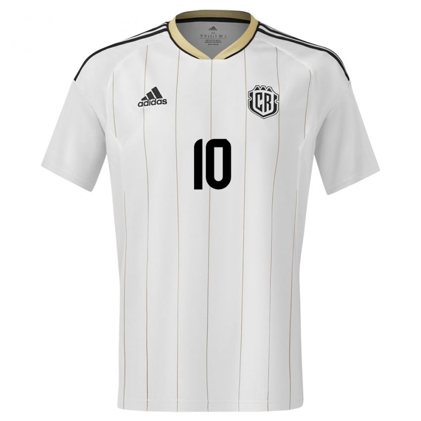 Niño Camiseta Costa Rica Brandon Aguilera #10 Blanco 2ª Equipación 24-26 La Camisa