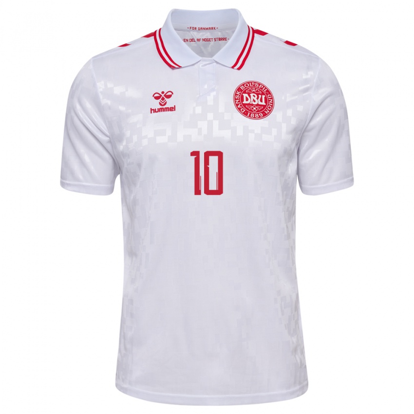 Niño Camiseta Dinamarca Pernille Harder #10 Blanco 2ª Equipación 24-26 La Camisa