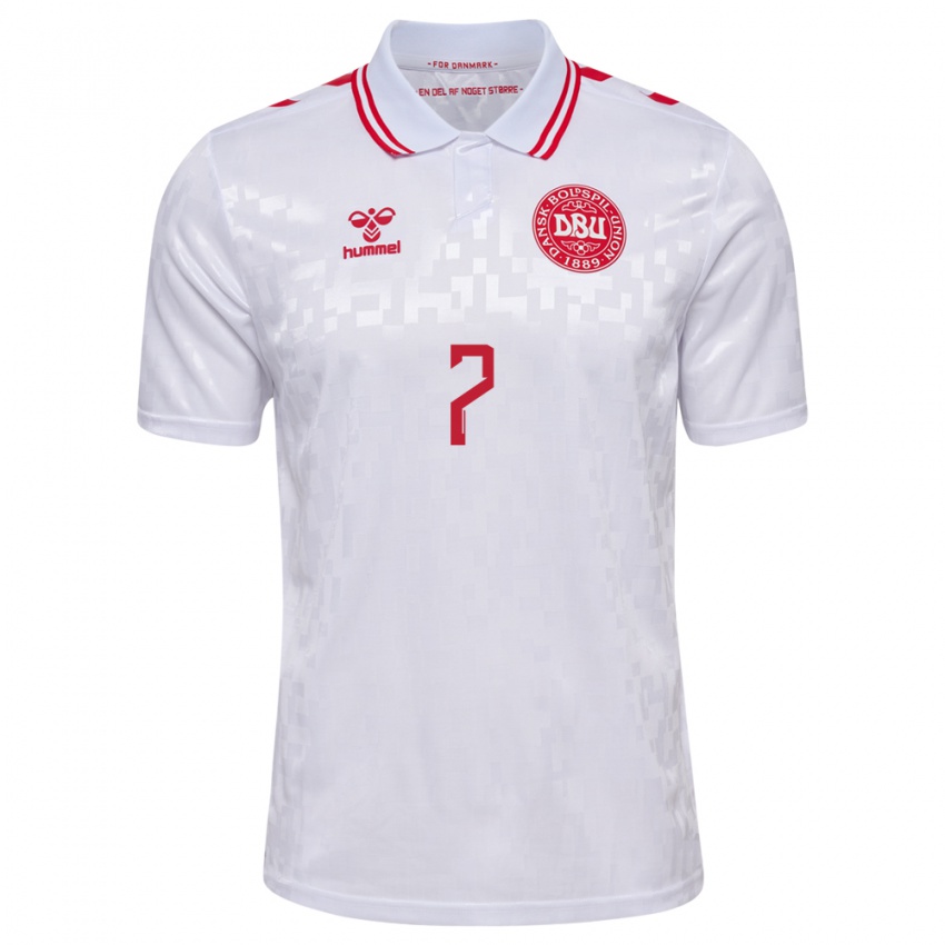 Niño Camiseta Dinamarca Sanne Troelsgaard #7 Blanco 2ª Equipación 24-26 La Camisa