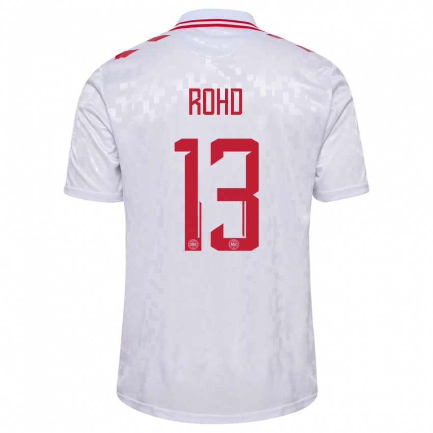 Niño Camiseta Dinamarca Emil Rohd #13 Blanco 2ª Equipación 24-26 La Camisa