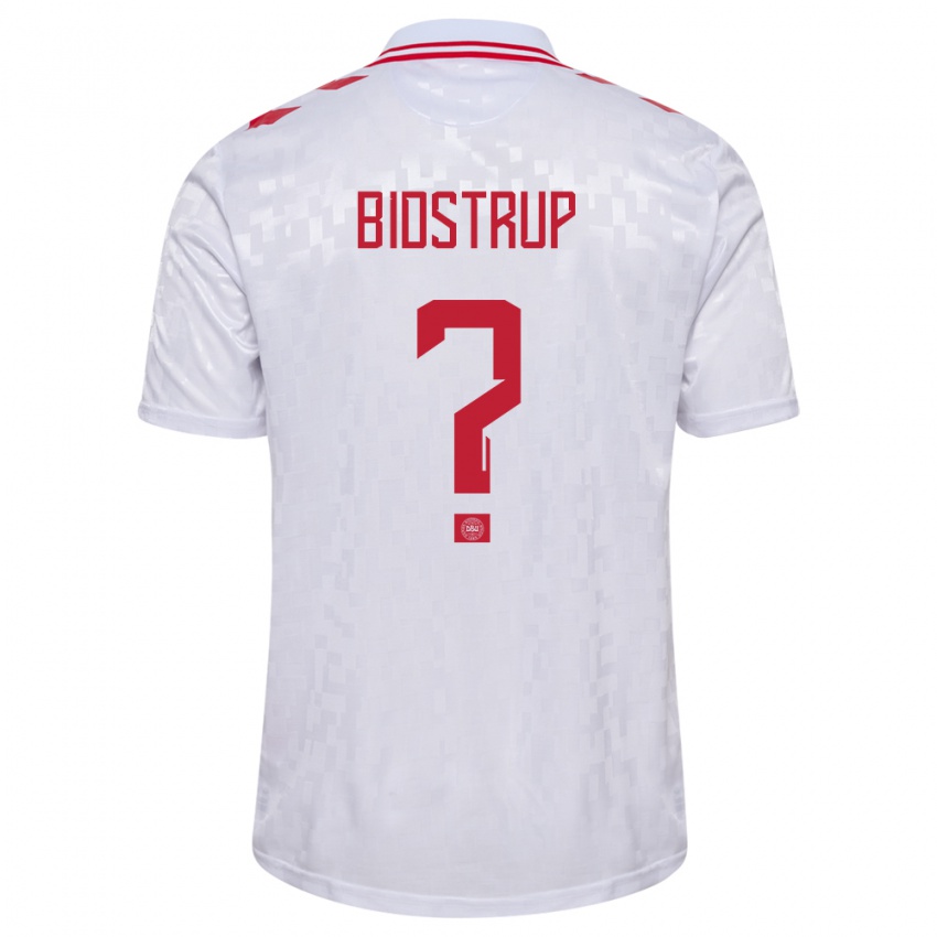 Niño Camiseta Dinamarca Hjalte Bidstrup #0 Blanco 2ª Equipación 24-26 La Camisa