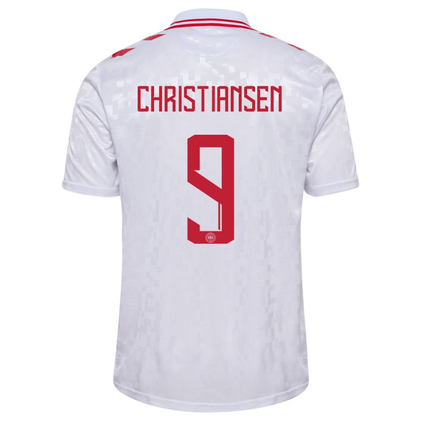 Niño Camiseta Dinamarca Nanna Christiansen #9 Blanco 2ª Equipación 24-26 La Camisa