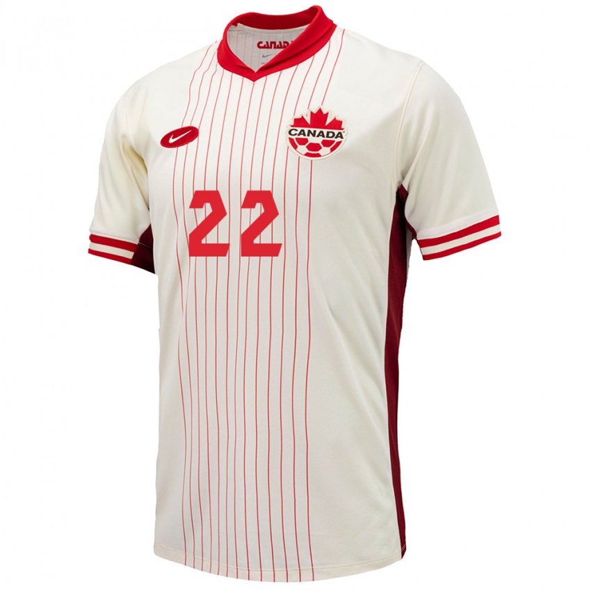 Niño Camiseta Canadá Lysianne Proulx #22 Blanco 2ª Equipación 24-26 La Camisa