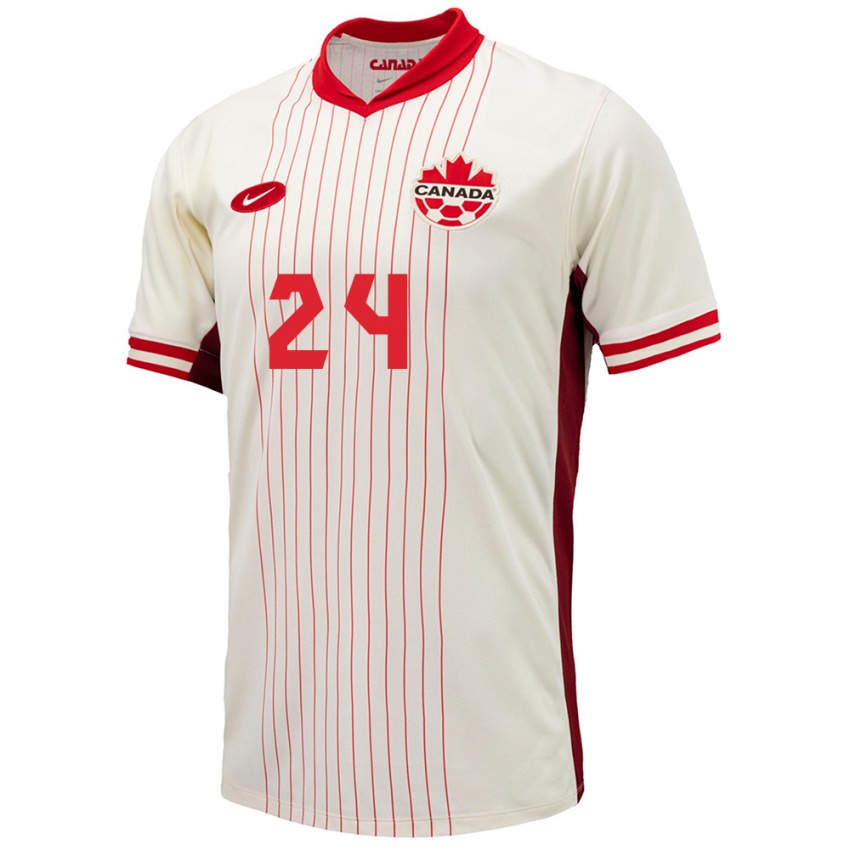 Niño Camiseta Canadá Evelyne Viens #24 Blanco 2ª Equipación 24-26 La Camisa