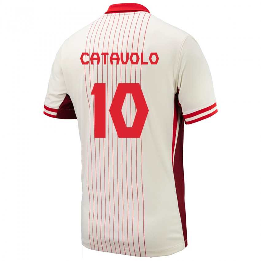 Niño Camiseta Canadá Matthew Catavolo #10 Blanco 2ª Equipación 24-26 La Camisa