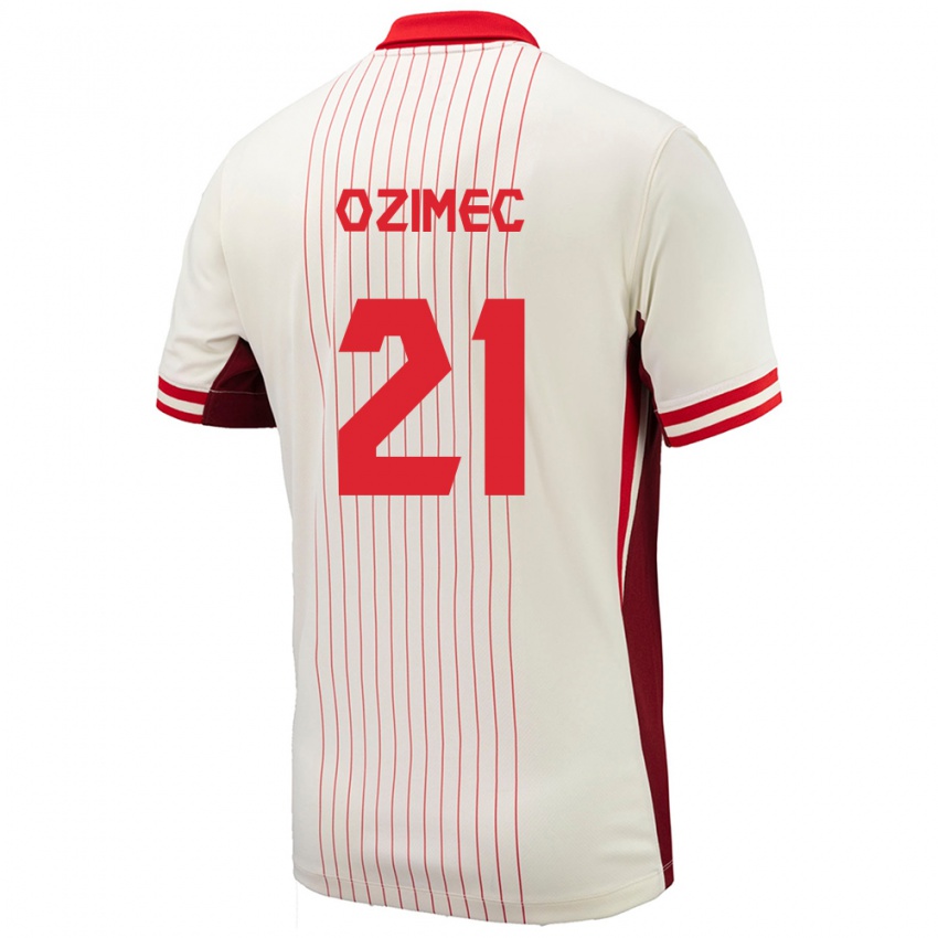 Niño Camiseta Canadá Lucas Ozimec #21 Blanco 2ª Equipación 24-26 La Camisa