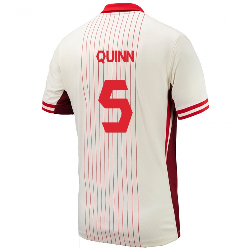 Niño Camiseta Canadá Quinn #5 Blanco 2ª Equipación 24-26 La Camisa