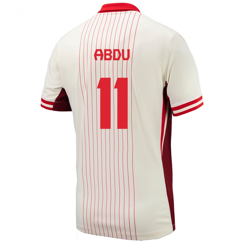 Niño Camiseta Canadá Latifah Abdu #11 Blanco 2ª Equipación 24-26 La Camisa