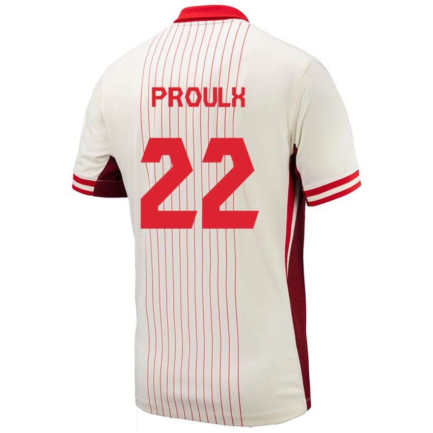 Niño Camiseta Canadá Lysianne Proulx #22 Blanco 2ª Equipación 24-26 La Camisa