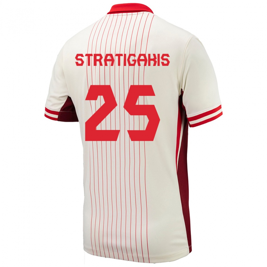 Niño Camiseta Canadá Sarah Stratigakis #25 Blanco 2ª Equipación 24-26 La Camisa