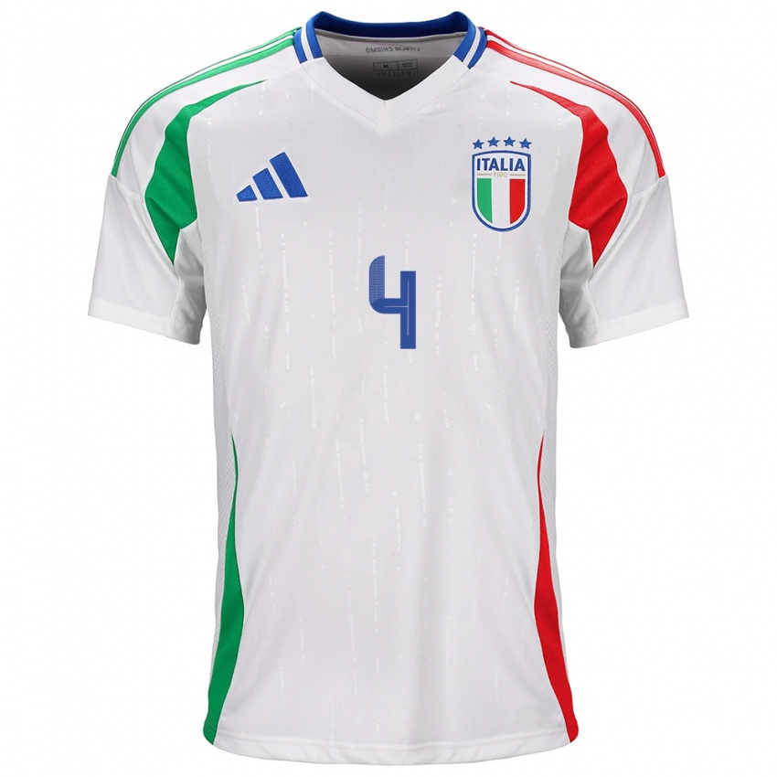 Niño Camiseta Italia Pietro La Torre #4 Blanco 2ª Equipación 24-26 La Camisa