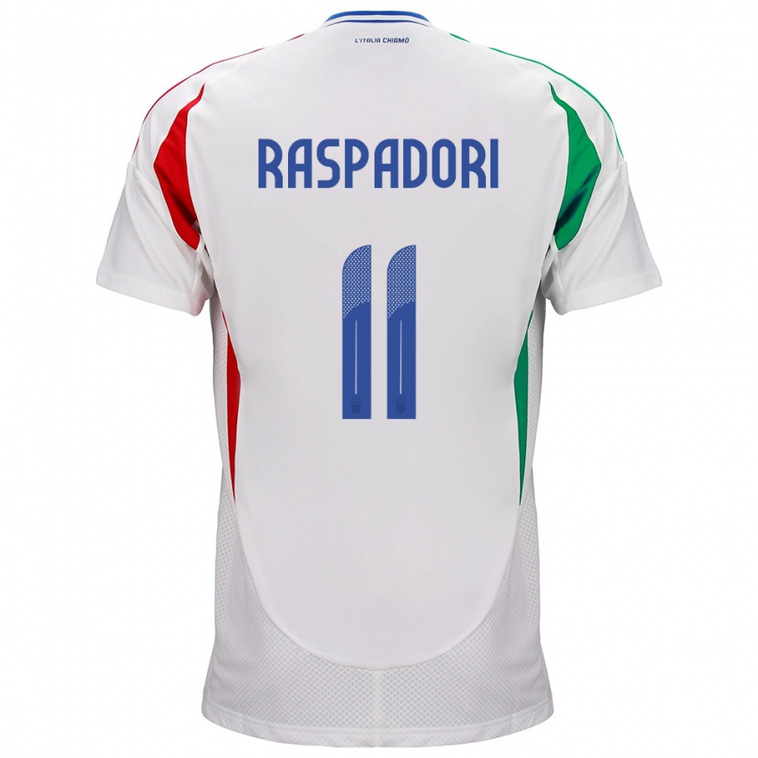 Niño Camiseta Italia Giacomo Raspadori #11 Blanco 2ª Equipación 24-26 La Camisa