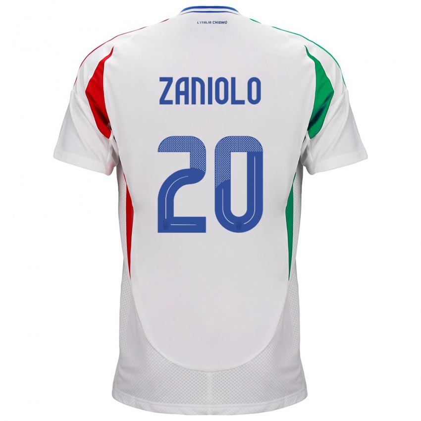 Niño Camiseta Italia Nicolò Zaniolo #20 Blanco 2ª Equipación 24-26 La Camisa