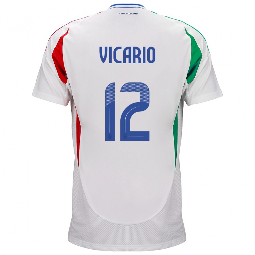 Niño Camiseta Italia Guglielmo Vicario #12 Blanco 2ª Equipación 24-26 La Camisa