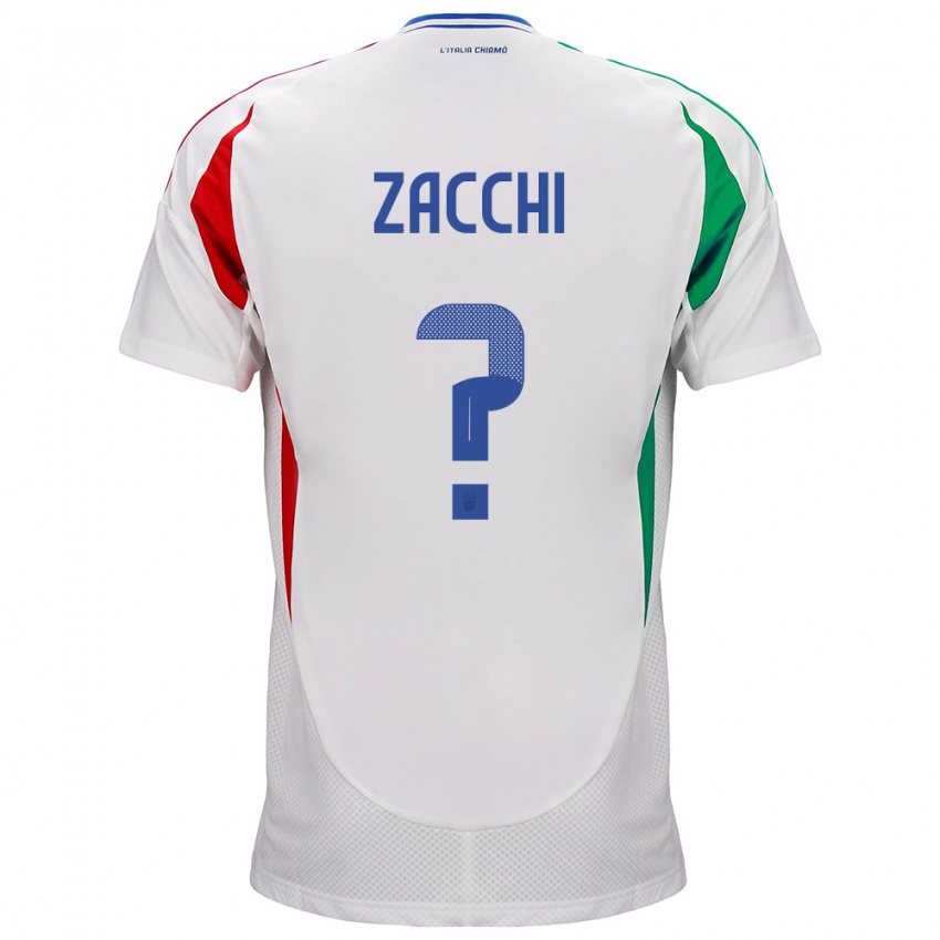 Niño Camiseta Italia Gioele Zacchi #0 Blanco 2ª Equipación 24-26 La Camisa