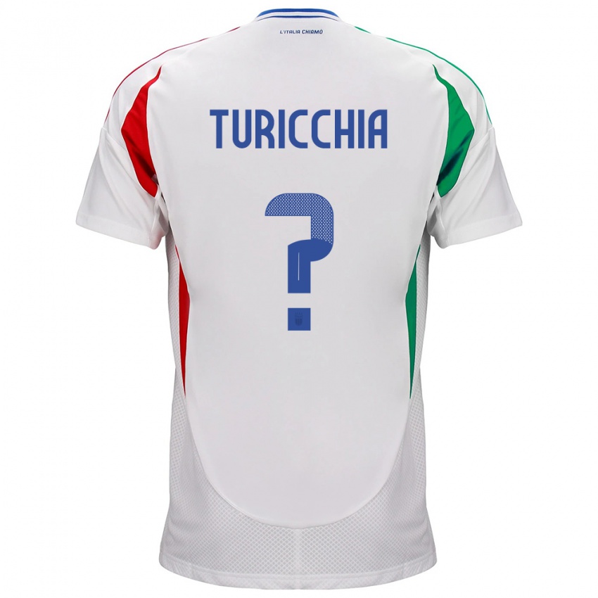 Niño Camiseta Italia Riccardo Turicchia #0 Blanco 2ª Equipación 24-26 La Camisa